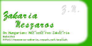 zakaria meszaros business card